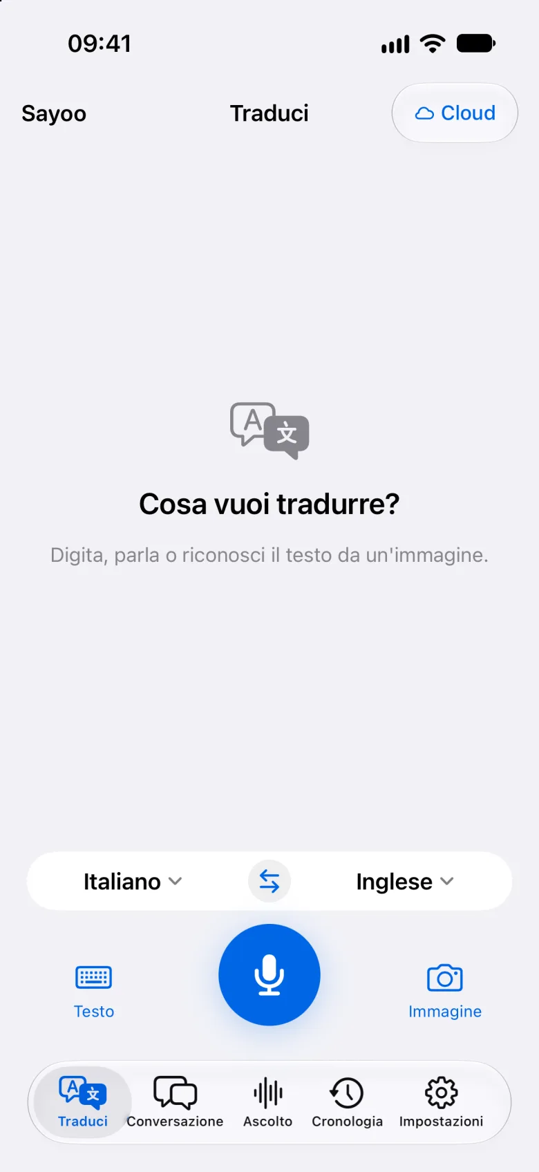 Traduzione di testo e voce